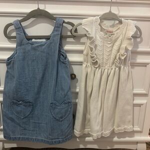 Chic Denim Blue and Cream Knit Dress Set